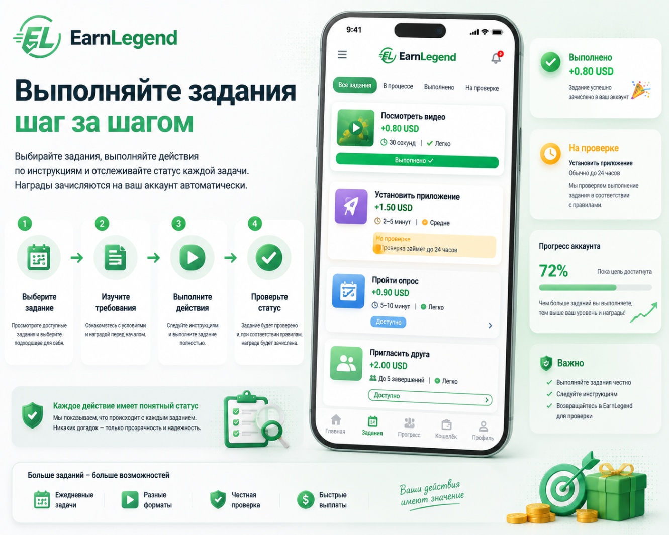 Users complete tasks from their phone