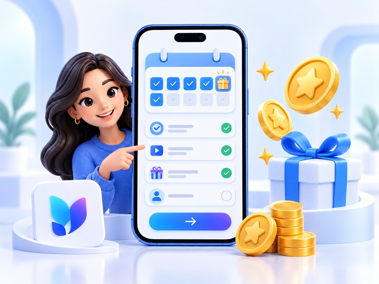 Check in and complete tasks