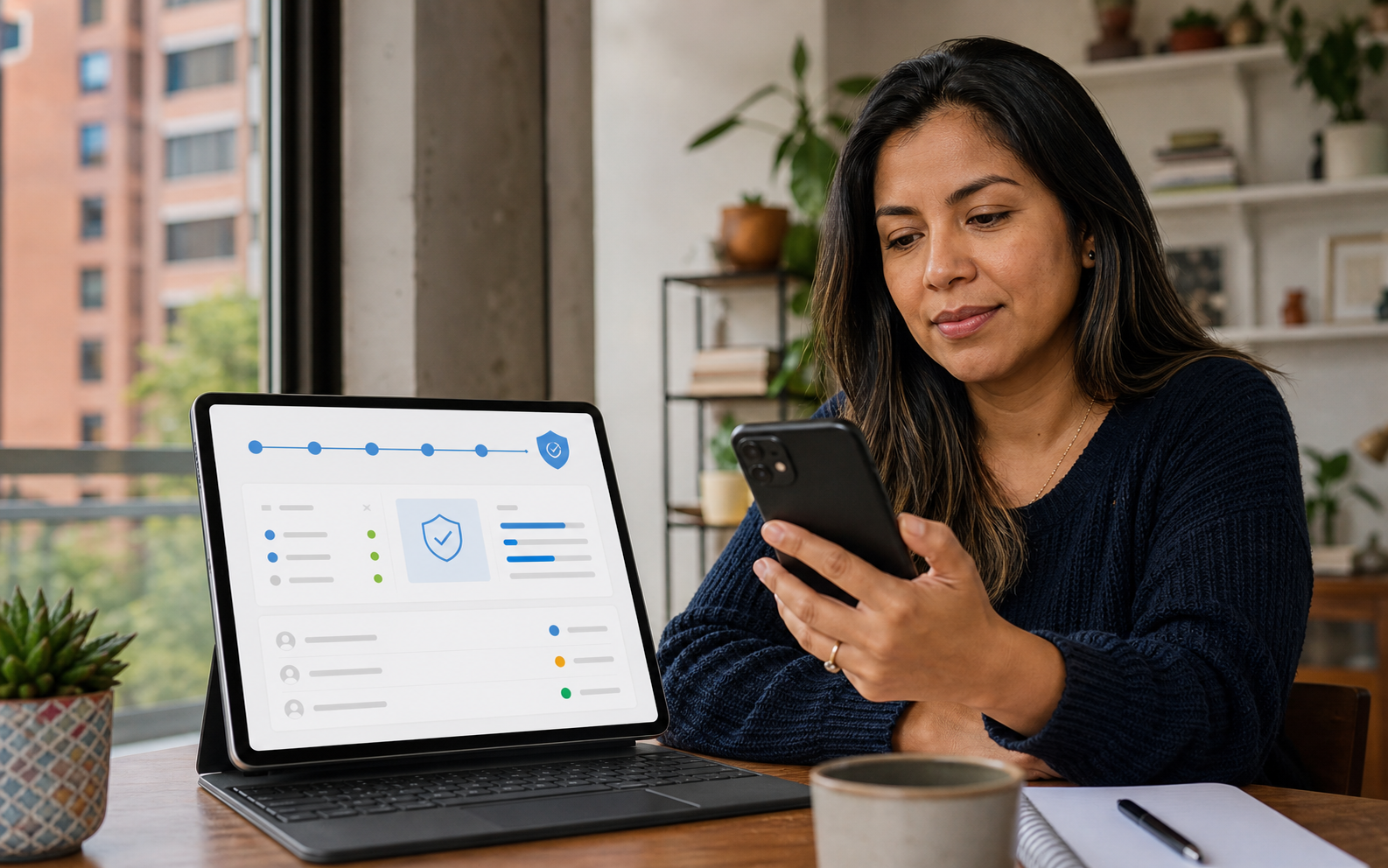 The system records progress and review status